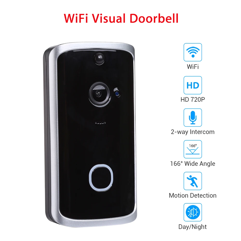 

WiFi Doorbell Smart Wireless 720P Visual Camera For Door Lens Security Phone Call Door Bell IR Motion Detected Alarm Video Eyes