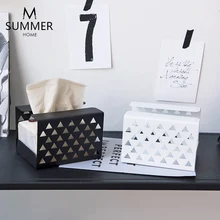 Новая квадратная креативная металлическая простая коробка для салфеток, держатель для бумаги для лица, держатель для салфеток, чехол для хранения для гостиной, белый, черный