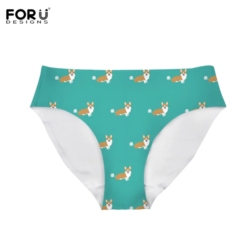 

FORUDESIGNS Cute Corgi Funny Fart Dog Girls Panties Ultra Thin Traceless Brand Printing Women Casual Nightpants Underwear Panty