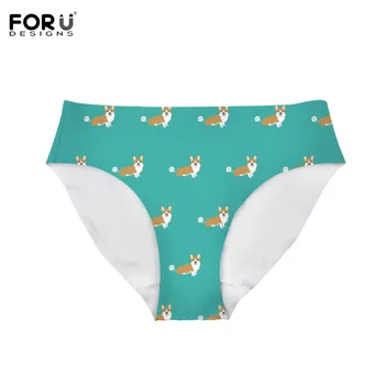 

FORUDESIGNS Cute Corgi Funny Fart Dog Girls Panties Ultra Thin Traceless Brand Printing Women Casual Nightpants Underwear Panty