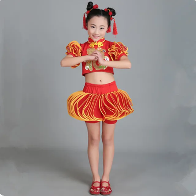 Chinese year lantern costume children dance red clothing mouse zoom over red lantern costume for children chinese lantern dance costume children