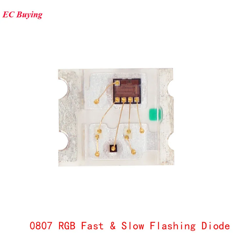 50 шт. 0807 медленный и быстрый мигание RGB SMD Светодиодная лампа 0805 Быстрый диод