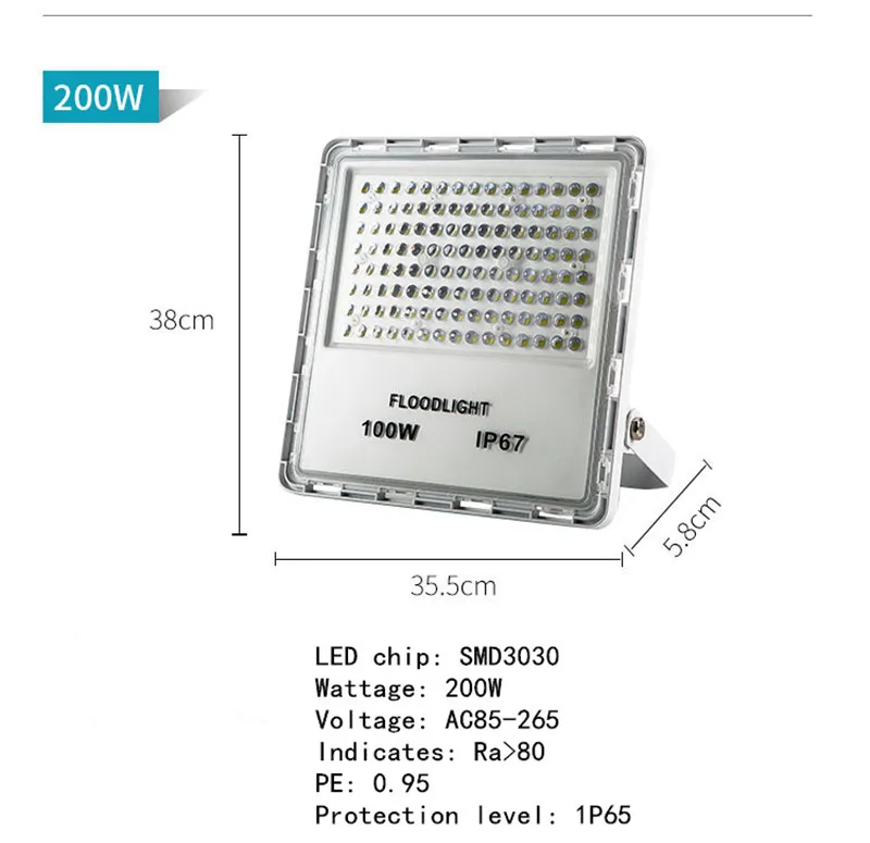 Светодиодные прожекторы Открытый Light 150 W 200 W Водонепроницаемый IP65 рекламы свет поиск прожектор патио заводской номер лампа уличного освещения