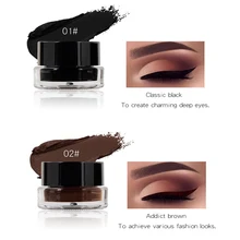 2 шт./комплект подводка-гель для глаз Водонепроницаемый черный+ коричневый цвет 24 часа длительный подводка для глаз с кисточкой 2 в 1 Набор для макияжа глаз