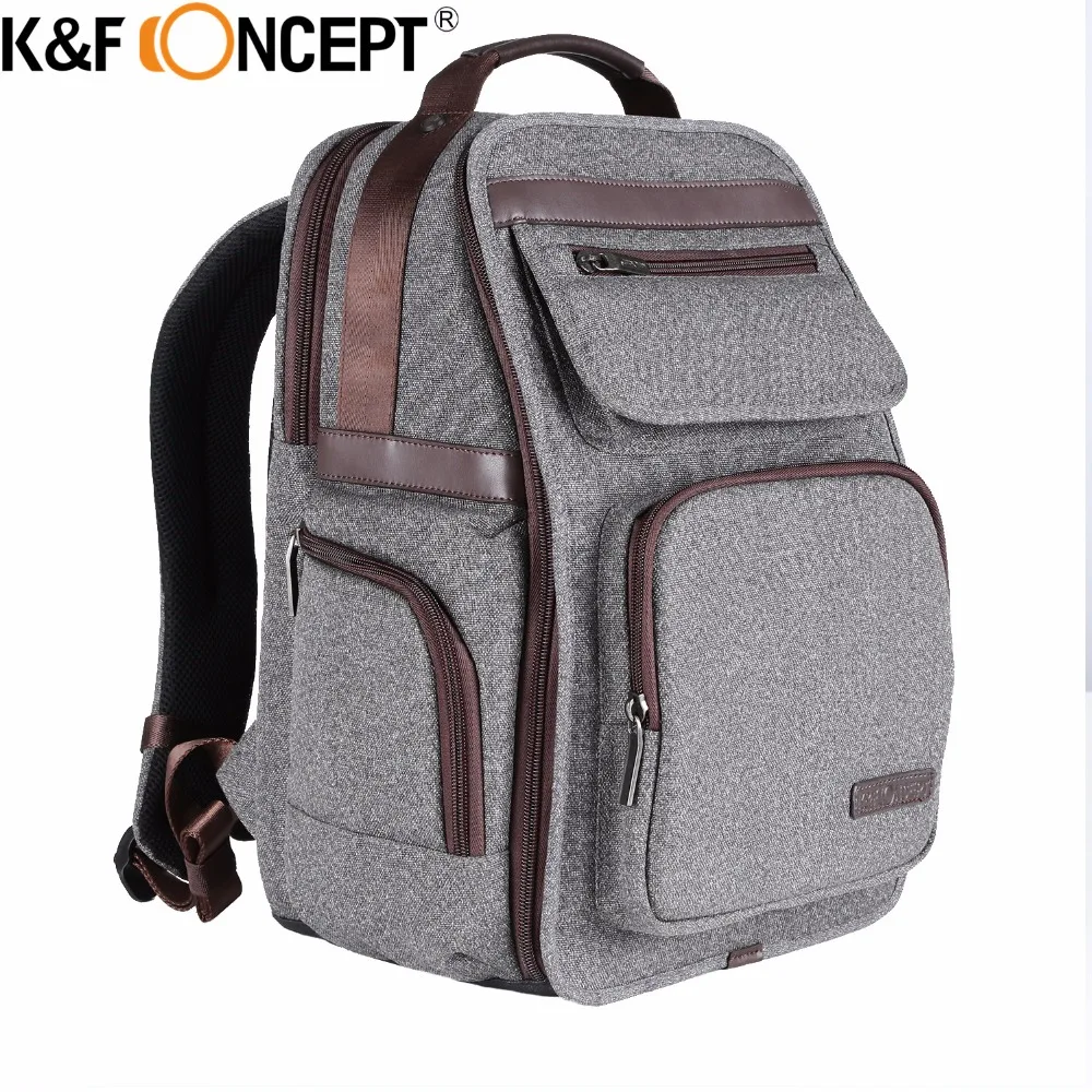 

K&F Concept Upgraded Camera Backpack Large Capacity for 10" Ipad 14 Laptop Travel Photo Bag Side Compartments Water Resistant