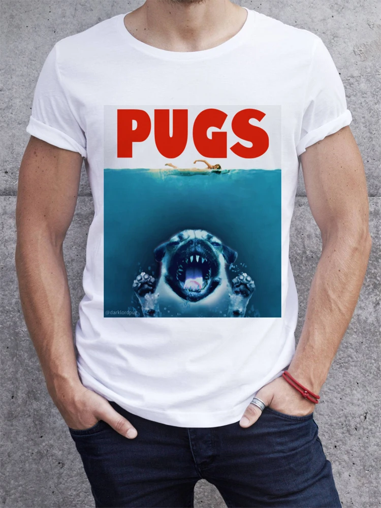 

2019 Summer BAD DOG PUG Design T Shirt Men's High Quality French Bulldog Tops Hipster Tees
