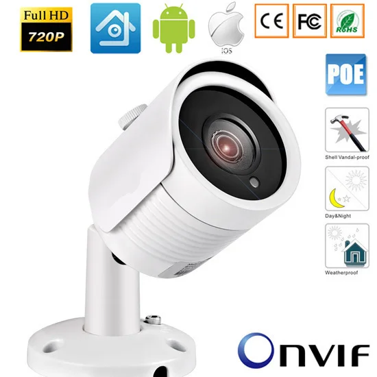 

1.0/1.3/2,0 Megapixel HD 48V POE IR-Bullet Camera CMOS Outdoor ONVIF IP camera H.264 Dome CCTV Security Systems xmeye
