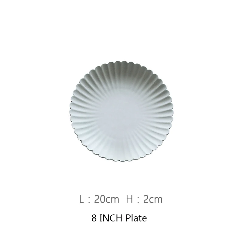LEKOCH благодарности и отзывы, креативная керамическая тарелка, блюдо, простая Бытовая Западная миска для фруктового салата - Цвет: 8 inch plate