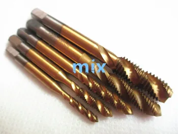 

Fixmee M3-M8 Spiral Flutes Screw Plug Hand Tap Bottoming HSS Thread Pitch Ti Plated End