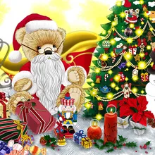 Алмазная живопись пользовательский плюшевый мишка 5d бриллиантовый рисунок Рождество декор вышивка diy Вышивка крестиком Рождественский Декор Горячая 925 детский подарок