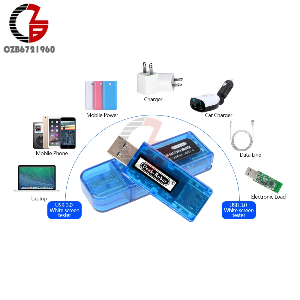 USB 3 0 тестер постоянного тока 7 в 22 а 65 Вт OLED цифровой вольтметр Амперметр мощности
