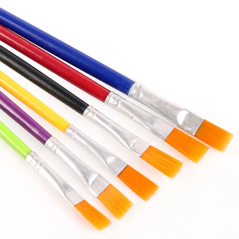 6pcs Watercolor Brush Kindergarten Children Painting Brush Suit Brush Hook Line Art Pen Gouache