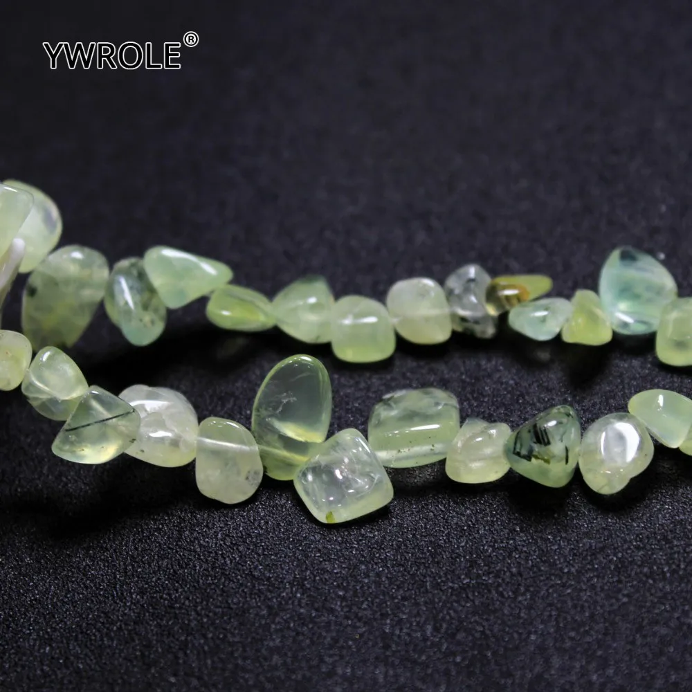 

6-11mm Wholesale Irregular Natural Prehnites Stone Side Hole Beads For Jewelry Making Strand 15'' DIY Material Necklace Bracelet