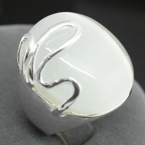

real Natural a RARE WHITE OPAL SILVER RING SIZE 7/8/9/10 can 925 Silver stone Band Ring Size 7/8/9/10# wedding jewelry rings