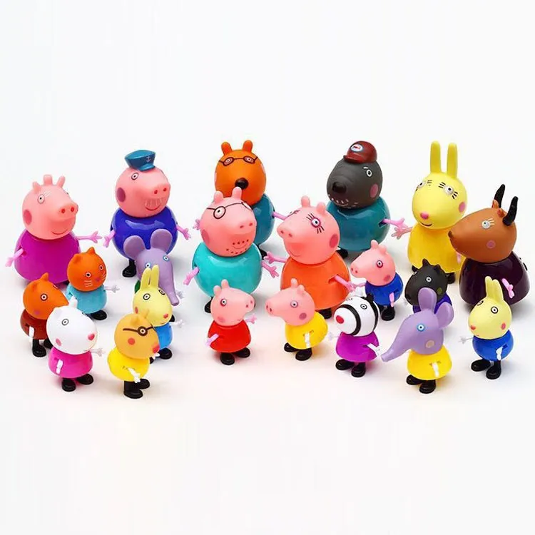 

21pcs/set Peppa pig friend Family Pack Dad Mom Action Figure Original Pelucia Anime Toys Boy girl gift