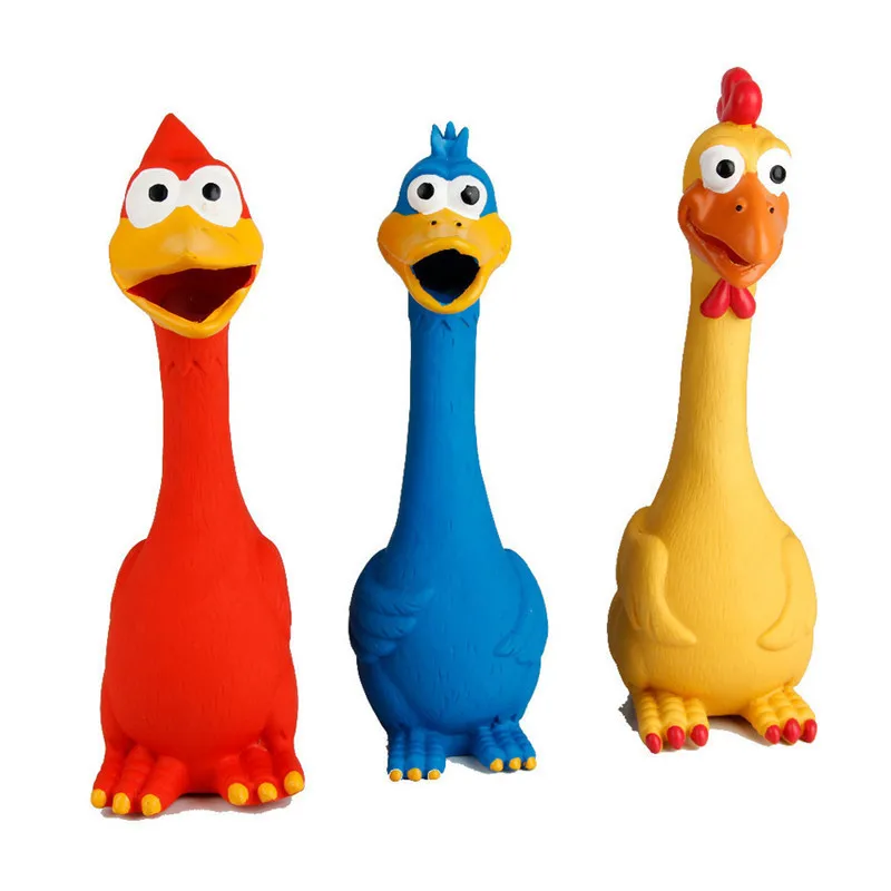 Squeaky Giocattolo Per Cani Grido Pollo di Gomma Giocattolo Animale