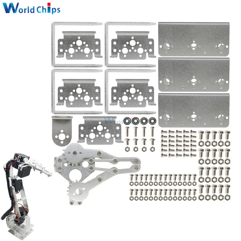 Манипулятор ROT3U 6DOF Freedom механическая рука робота трехмерное вращение 6 Серводвигатель Sillver Metal gear для Arduino
