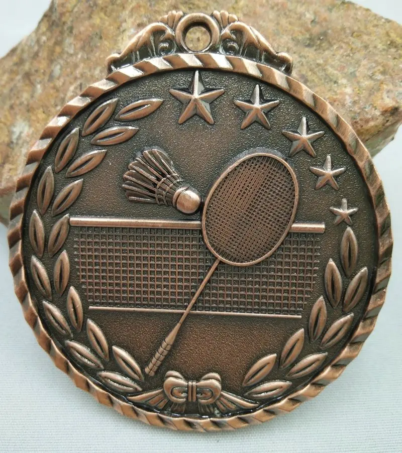 Бадминтон медаль школьные занятия детский сад цинковый сплав игровая