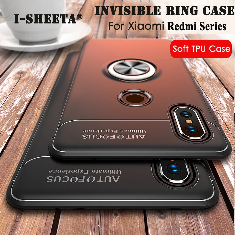 Ultra Thin Matte Rugged Soft Silicone Matel Magnetic Car Holder Case 360 Finger Ring Stand For Xiaomi Mi Mix 2 2S Mix2s Cover |