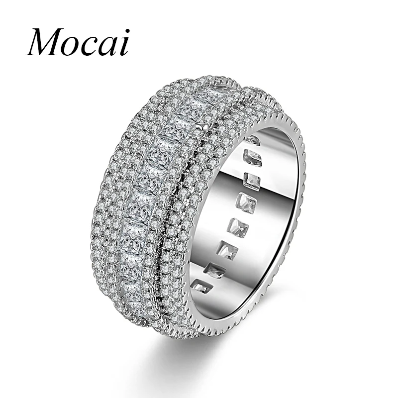 

Fashion Luxury Full Zircon Rotatable Rings Engagement Wedding Silver Color Jewelry anillos ZK40
