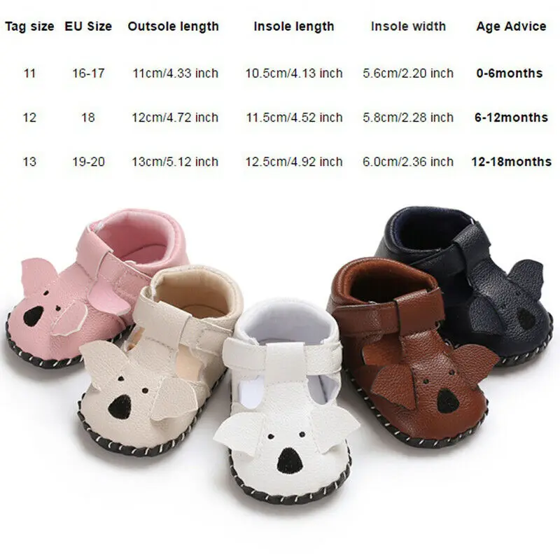 Baby Newborn Flats Non-Slip Soft Soled Leather Shoes Girl Boy Kid Toddler Prewalker Sandals Crib Shoes Elephant Animal Shoes