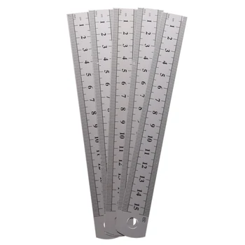 

5 Pcs Dual Side Marked 15cm 6 inch Stainless Steel Straight Ruler