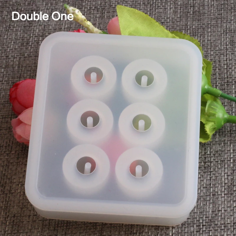 

Rectangle Shape 6 Round Space Silicone Resin Mold Jewelry Making DIY Craft Handmade White Six-block Box 1 pc 16mm