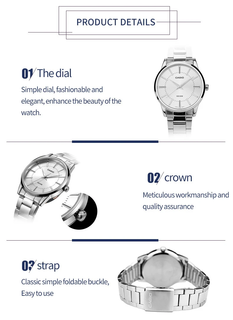 Casio pointer серии досуг минималистский кварцевые мужские часы MTP-1303D-7A