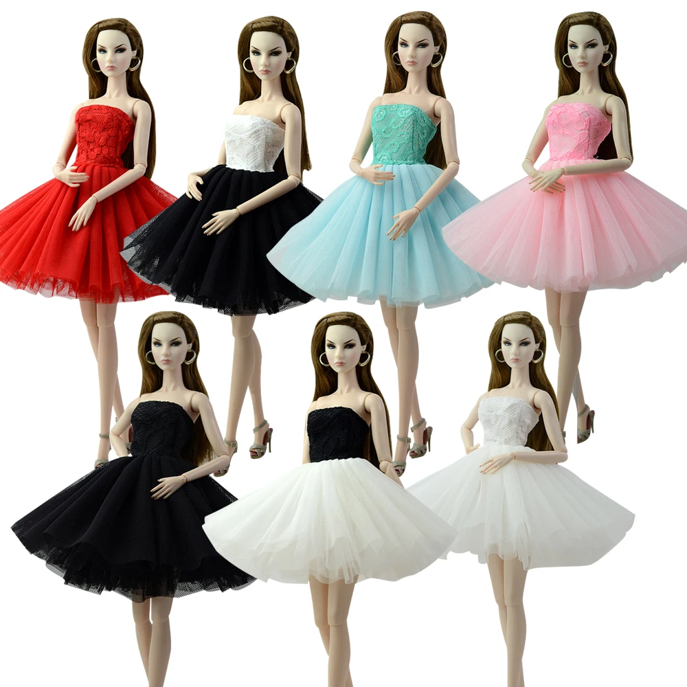 NK 1X Newest Doll Dress Beautiful Multi-layer Dress Top Fashion Party Outfit For Barbie Doll For 1/6 BJD Dolls Accessories JJ