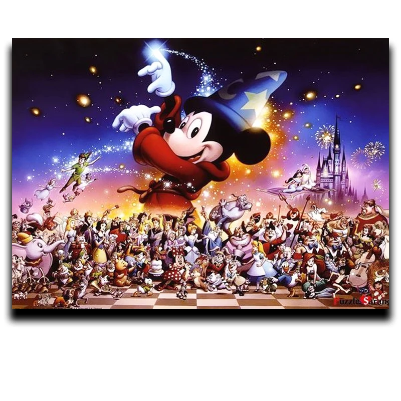 

Diamond Paint Cross Stitch Embroidery Square Cartoon Anime Square & Round Diamond Mosaic Image Full Mickey Mouse and Animals