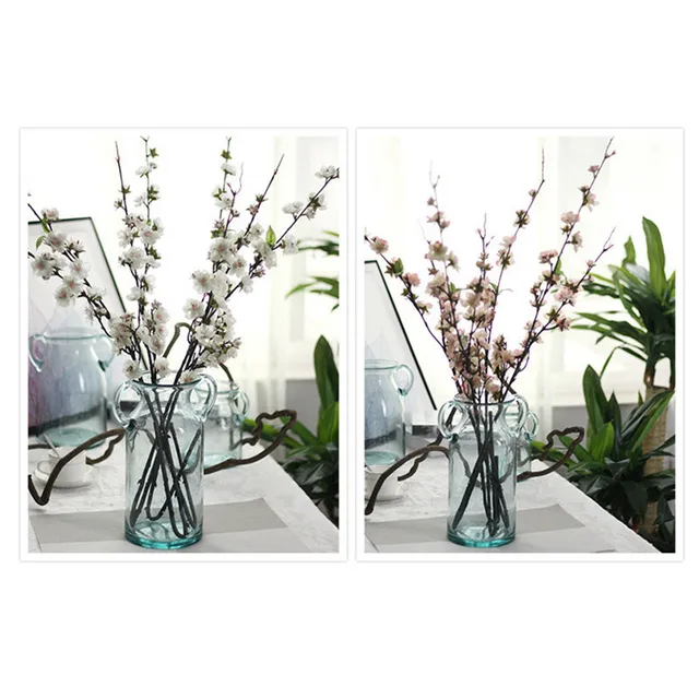 2 Pcs Lot Artificial Flower Small Sakura Silk Flowers Spray Cherry 2 Pcs Lot Artificial Flower Small Sakura Silk Flowers Spray Cherry Blossom Home Decor Wedding