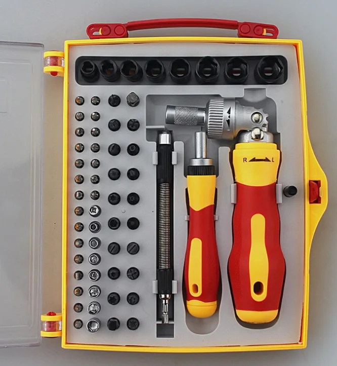 

Drive Socket Set, 62 in 1 Professional Hardware Screwdrivers all-in-one