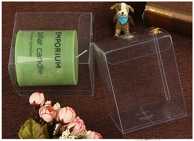 Clear PVC Plastic Favor Box with Card Bottom 4x4x6 inch (12 Pieces)