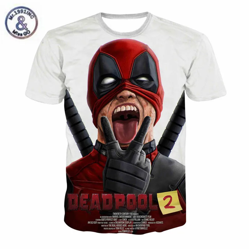 

Summer New Marvel Tees Badass Deadpool T-Shirt Men Women Funny 3D T shirt Casual Summer Tops Teen Clothing Camisetas Hombre