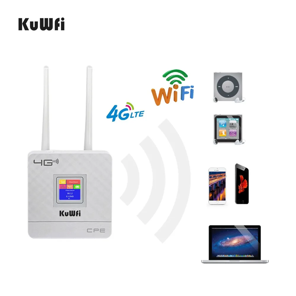 KuWfi 300 Мбит/с беспроводной CPE 4G LTE Wifi маршрутизатор ФЗД TDD WCDMA GSM глобальная