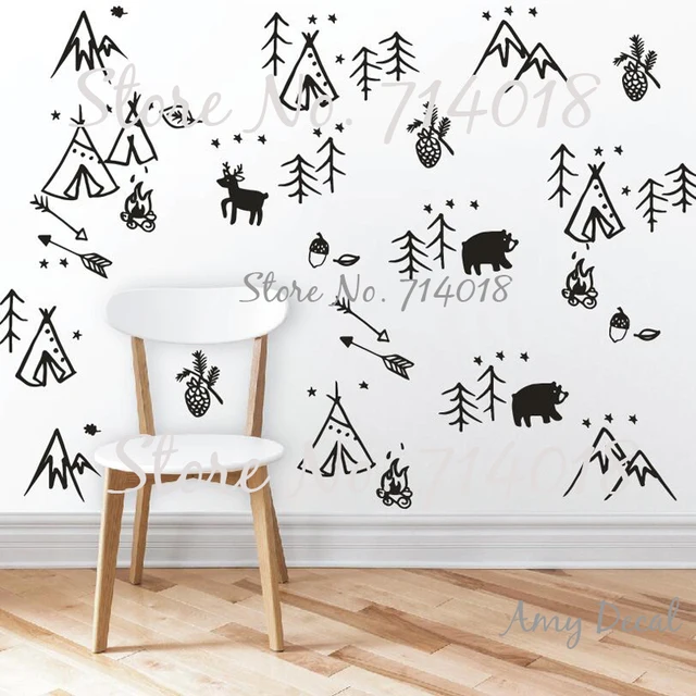 Woodland Doodles Wall Decals Forest Tree Animals Arrows Woodland Doodles Wall Decals Forest Tree Animals Arrows Stickers For Kids Rooms Baby Nursery Decal