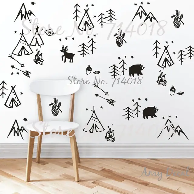 online shop woodland doodles wall decals forest tree animals arrows