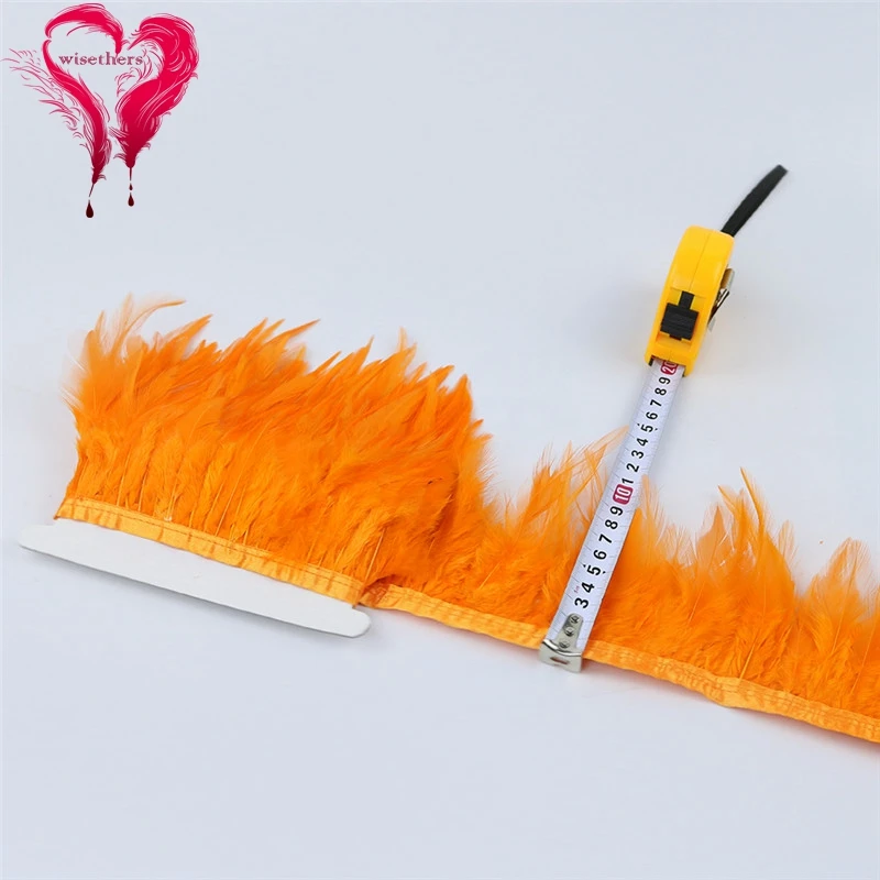 11 orange rooster saddle feather trims 5