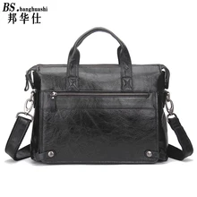 Men ‘s Briefcase Leather Leisure Business Bag Large Capacity Shoulder Messenger Bag Handy Men’ s Bag Handbag Designer