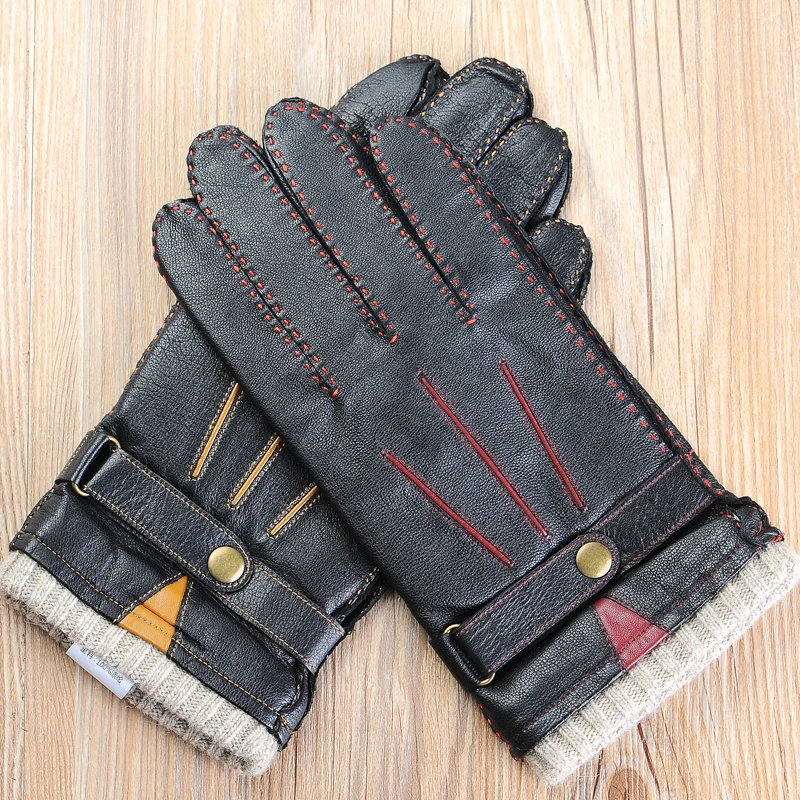 Buy New Fall Mens Leather Gloves Luxury Top Quality