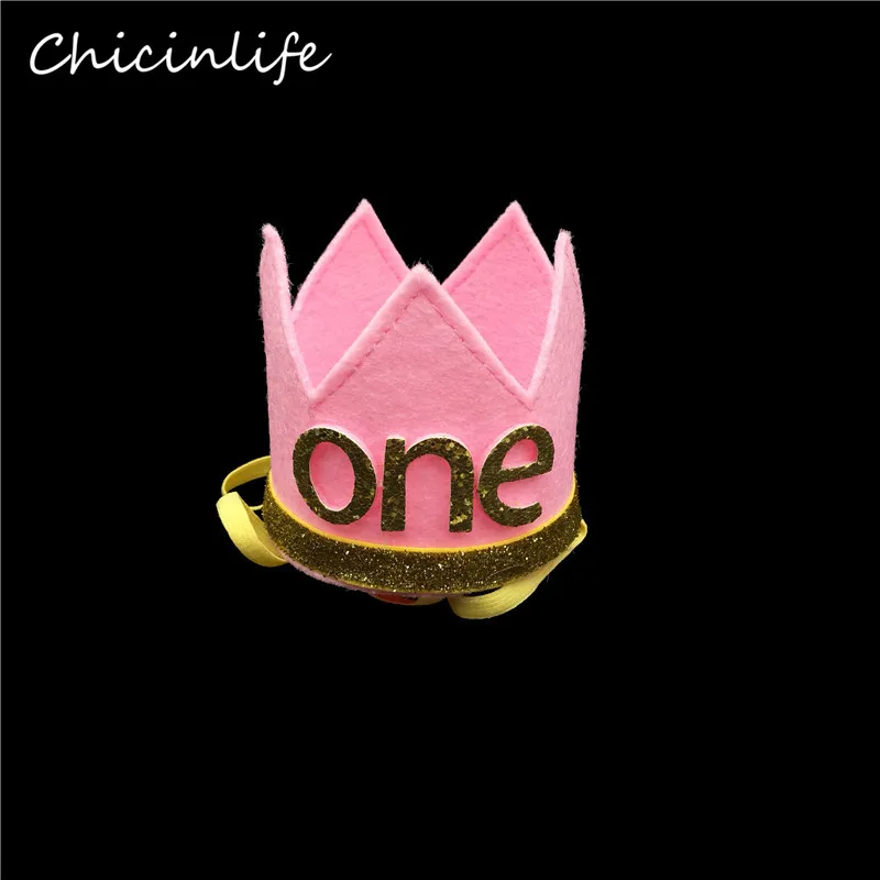 Chicinlife One 1 мальчик корона для девочек повязка на голову 1st День Рождения украшения дети один год праздничный колпак головная повязка ребенок душ Вечерние