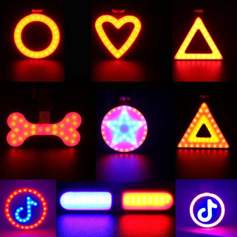 

Bike Bicycle Light LED Taillight Rear Tail Safety Warning Cycling Portable Light, USB Style Rechargeable Creative Bicycle Light