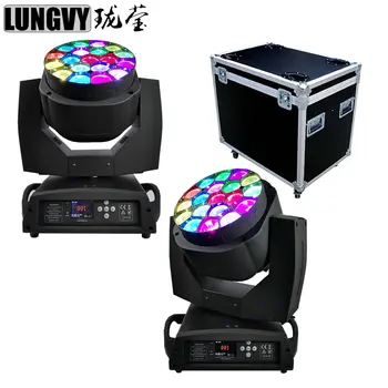 

Free Shipping 2pcs/Lot Flightcase Packing 19*15w 4 In 1 Led Moving Head Zoom Big Bee Eye Moving Stage Lighting
