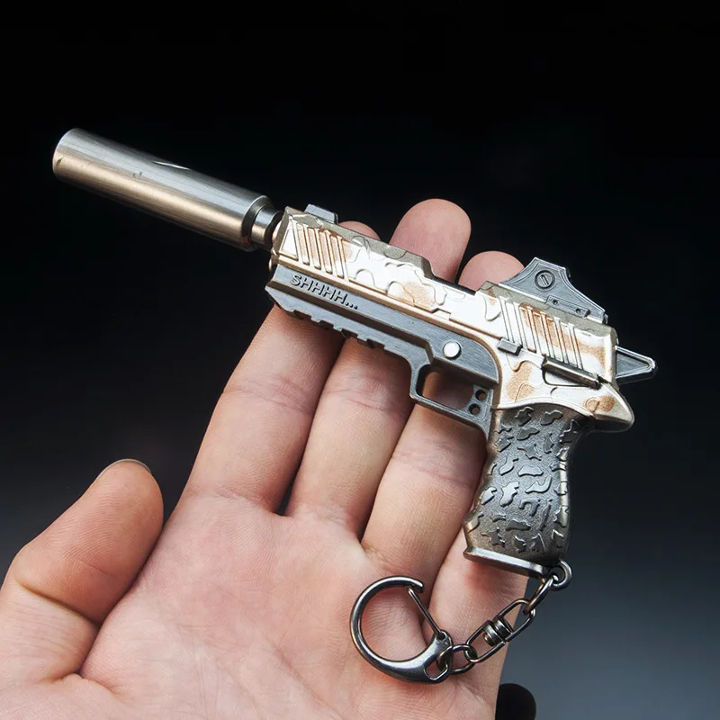 

Fortnight Keychain Toy Battle Royale Action Figure Metal Silencer Pistol Model Toys Kids Christmas Gift
