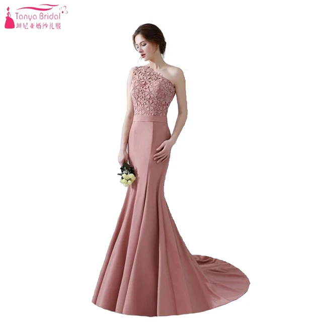 Buy Dusty Rose Mermaid Prom Dresses 2018 One Shoulder