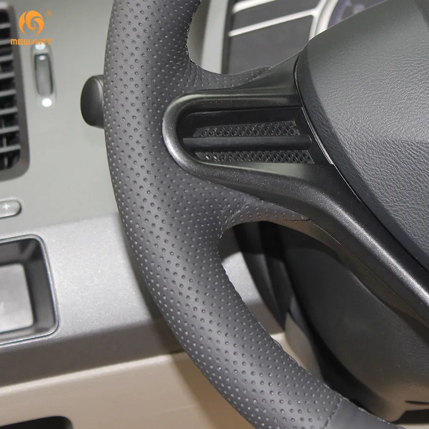 MEWANT черный чехол рулевого колеса автомобиля из натуральной кожи для Honda Civic 8 2006 2011