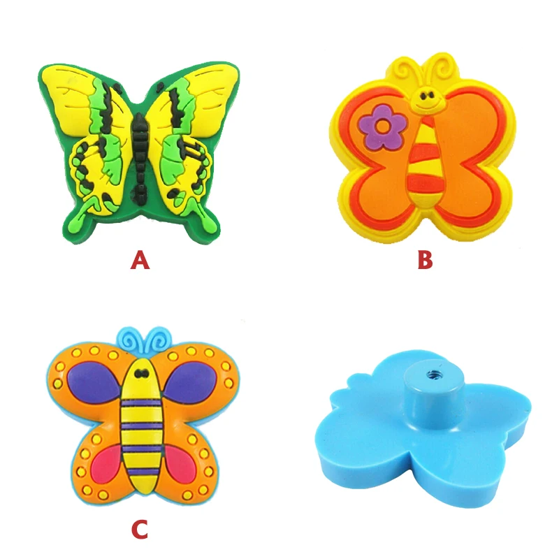 1x لينة فراشة الأطفال مجلس الوزراء المقابض درج باب خزانة سحب مقبض الديكور دولاب مقبض الباب