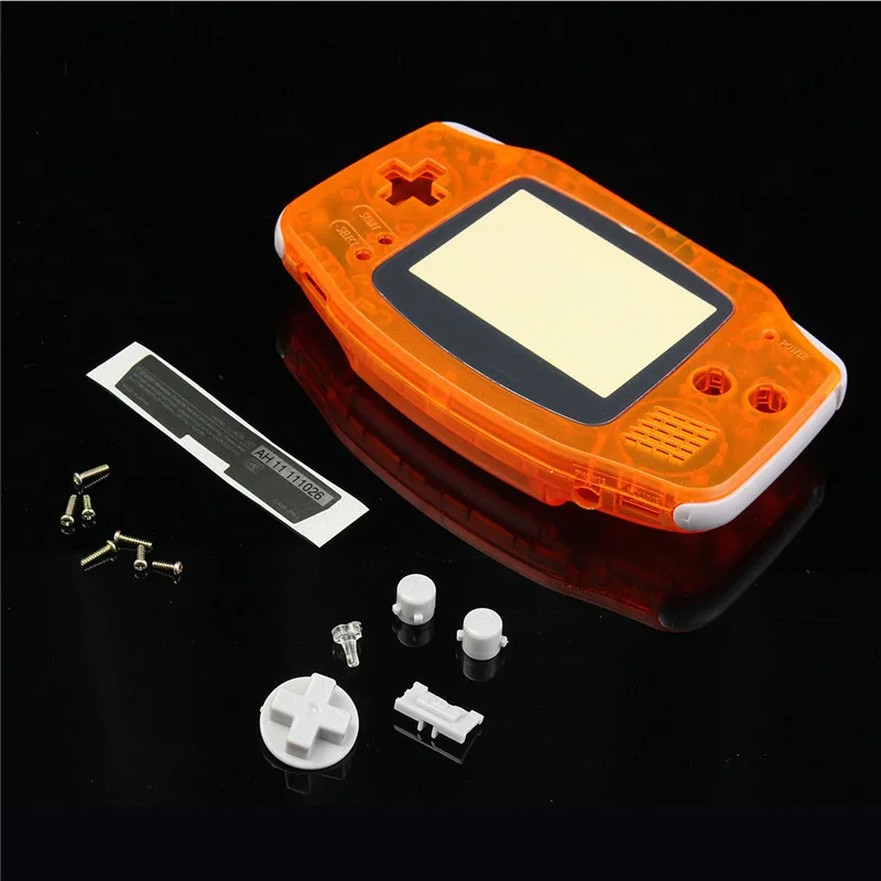 

Transparent Orange Clear Full Set Housing Shell Case Cover Frame Repair Parts For Nintendo For GameBoy Advance For GBA
