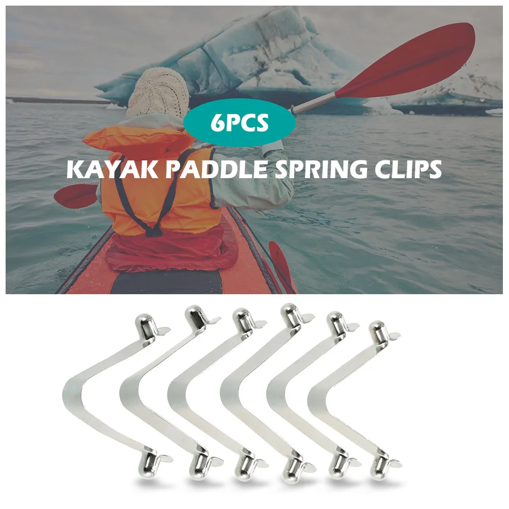 

6pcs Kayak Paddle Spring Clips Tent Pole Clips Push Button Spring Snap Clip Locking Tube Pin Kayak Paddle Spring Clips