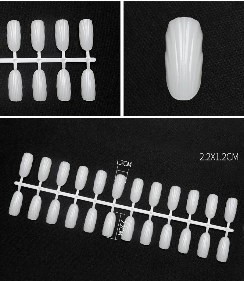 120 шт накладные наконечники для ногтей Seashell зерно натурально чистый УФ Гель-лак дисплей для маникюра дизайн ногтей DIY инструмент Поддельные Советы Набор